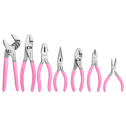 WORKPRO 7-Piece Pliers Set, Groove Joint, Long Nose & Diagonal