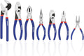 WORKPRO 7-Piece Pliers Set, Groove Joint, Long Nose & Diagonal