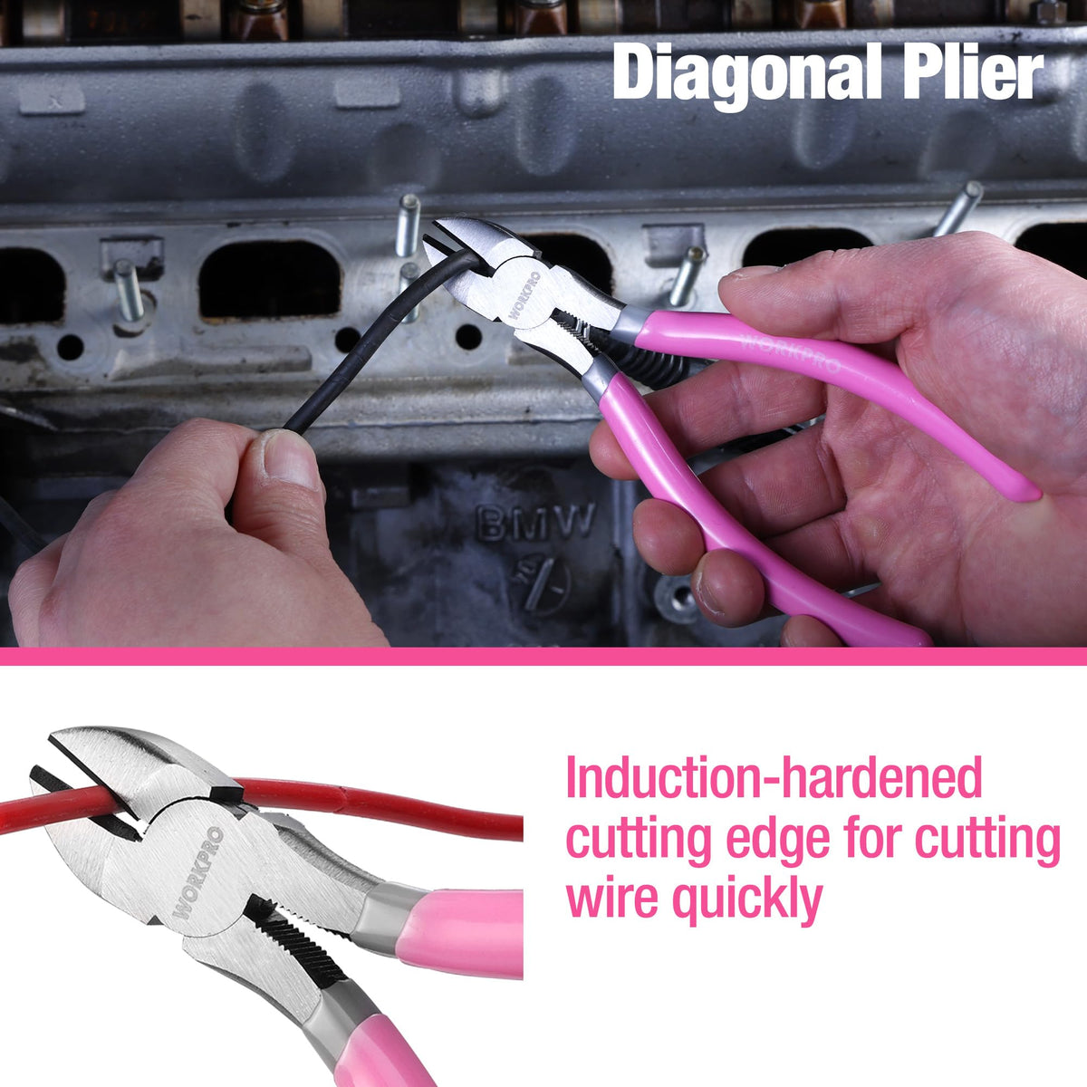 WORKPRO 7-Piece Pliers Set, Groove Joint, Long Nose & Diagonal